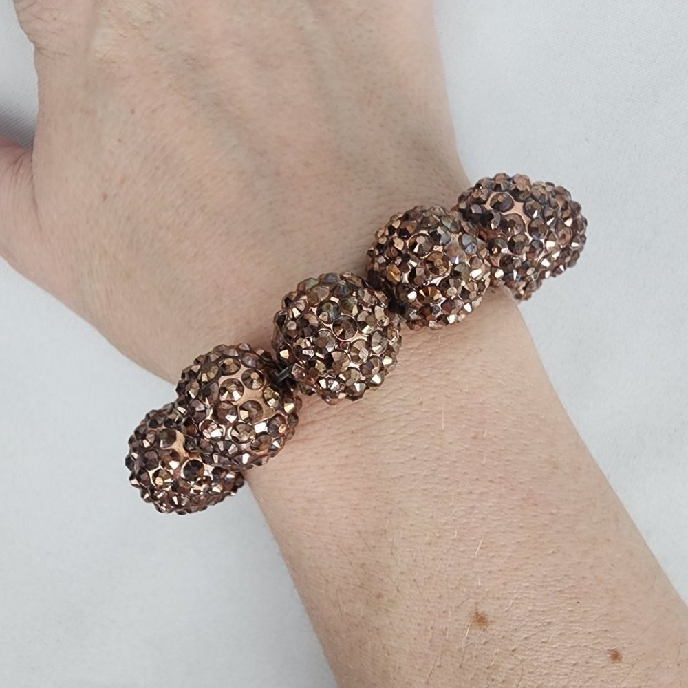 Joan Rivers Brown Crystal Stretch Bracelet